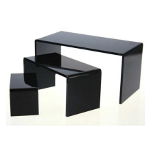 5pcs Black Clear Perspex Step Set Rack Holder Display Stand Black Showcase Acrylic Jewelry Display Riser